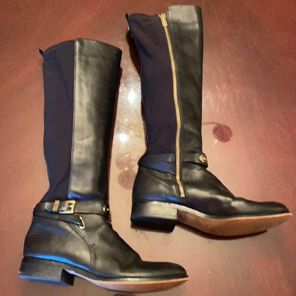 Michael Kors Black Talk Leather Boots